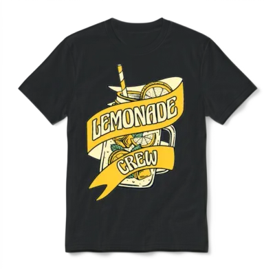 Lemonade Crew Cardboard Lemon Juice Business Unisex T-Shirt - Black