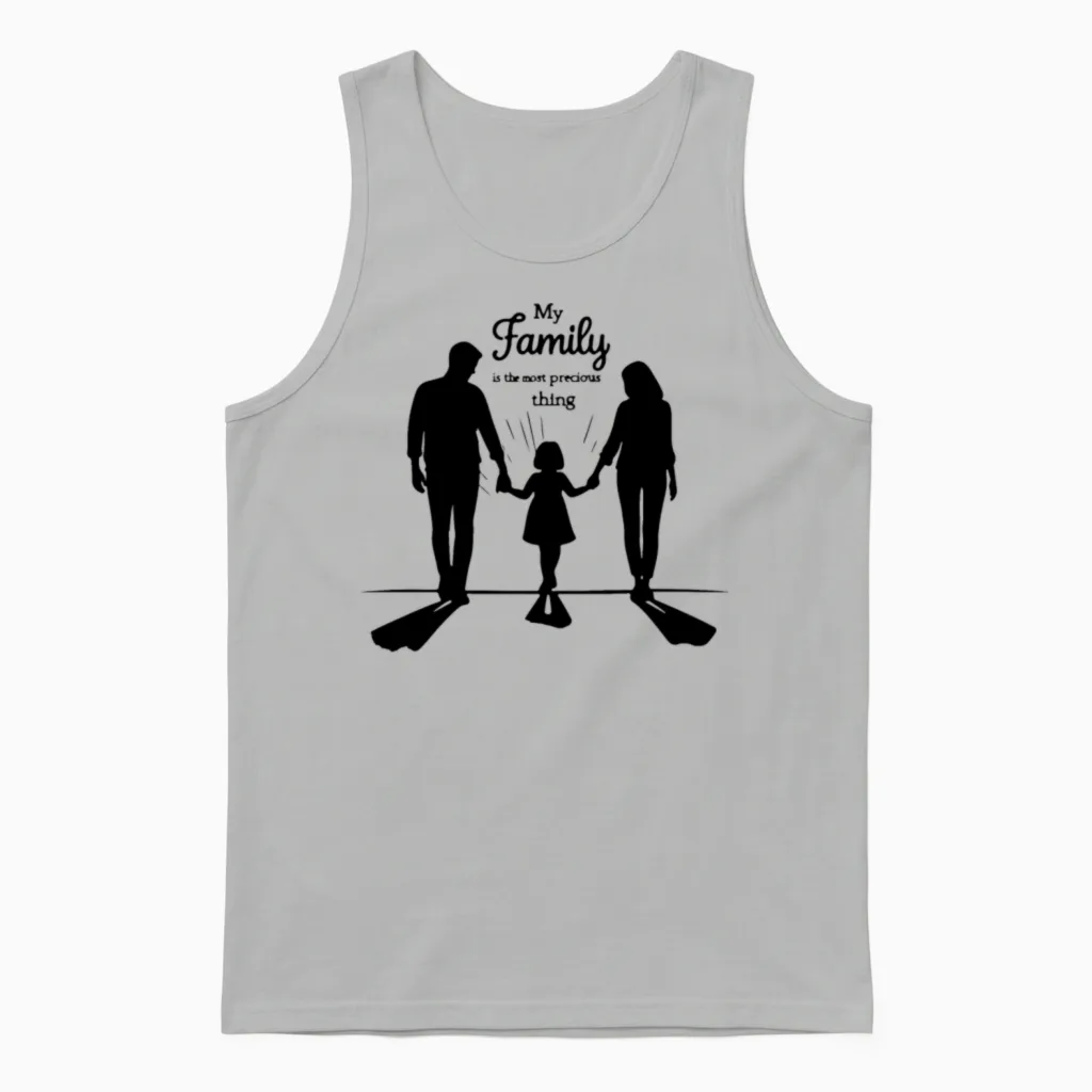 Funny Family Quote My Family Is the Most Precious Unisex Tank Top in Ash