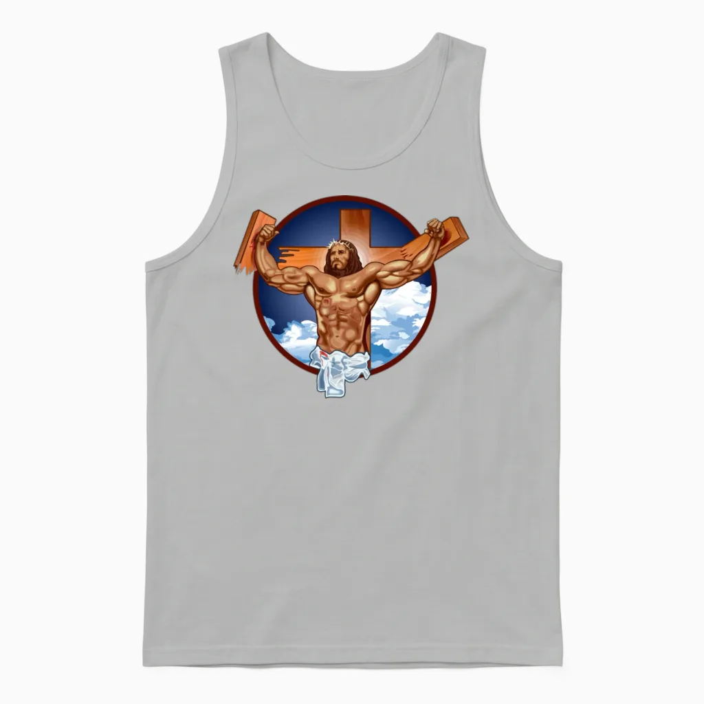 Come at Me Bro Jesus Christian & Faith Gift Unisex Tank Top in Ash