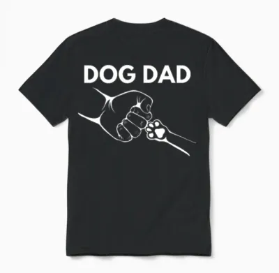 Dog Dad - Dog Fist Bump - White Unisex T-Shirt - Black