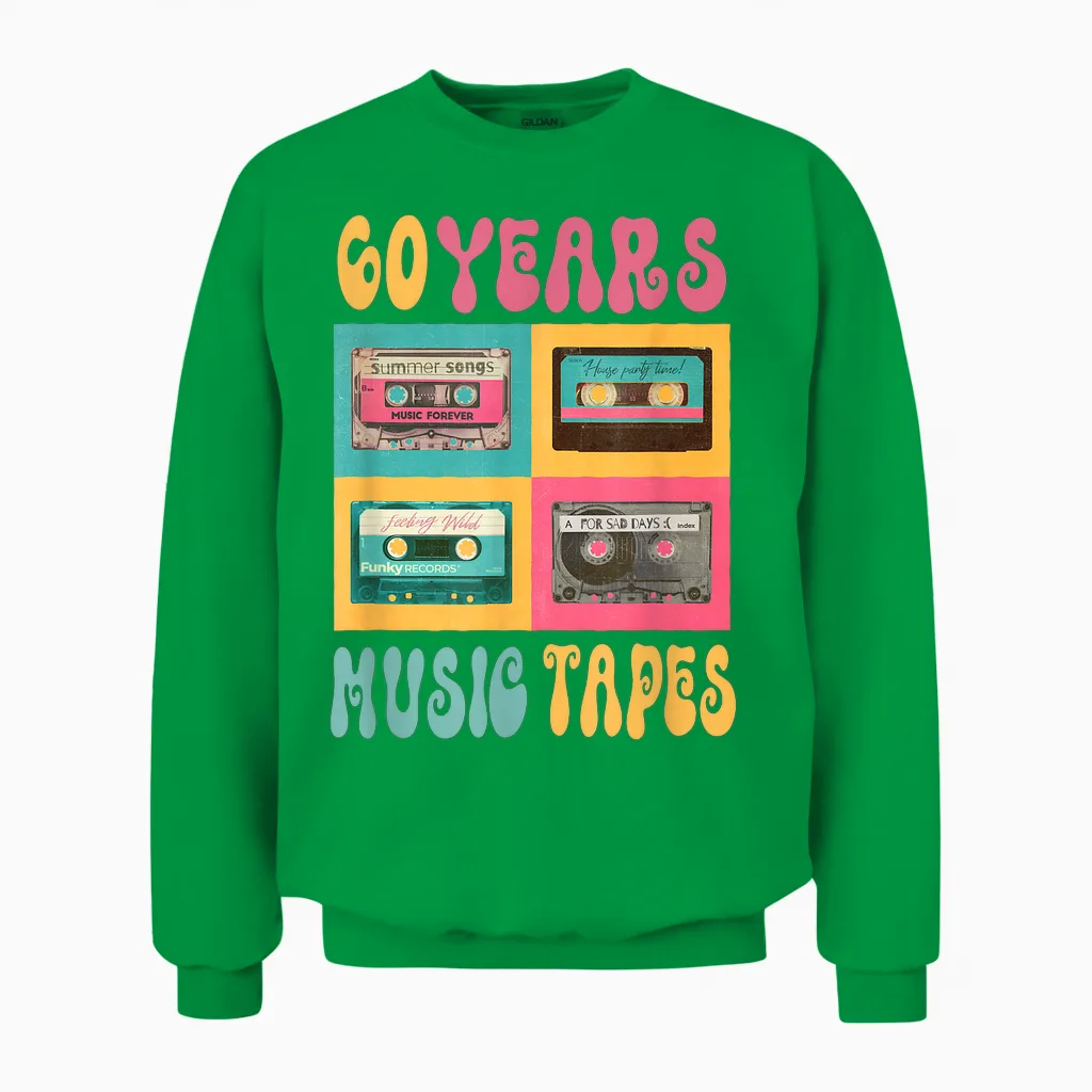 60 Jahre Musictapes Geburtstag Retro Nostalgie 1963 Kassette Unisex Sweatshirt in Irish Green