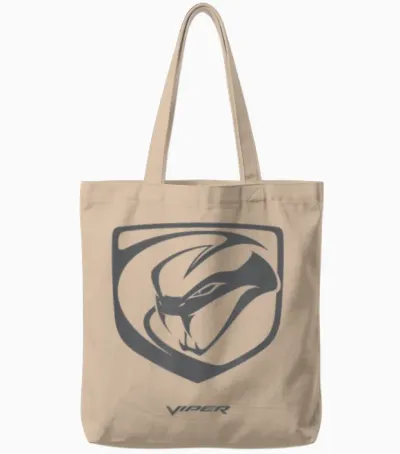 Dodge Viper Logo T-Shirt, Black, S Tote Bags - Natural