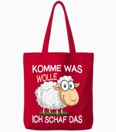 Schäfer Komme Was Wolle Ich Schaf Das Lustiges Schaf Tote Bags - Red