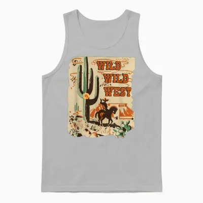Wild Wild West Western Life Southwest Desert Vibes Cactus Unisex Tank Top - Ash
