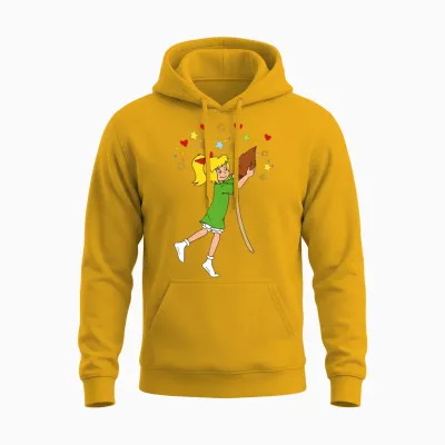 Bibi Blocksberg Dancing with Broom Unisex Hoodie - Gold