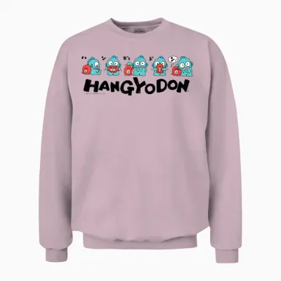 Sanrio Hangyodon and Friends Unisex Sweatshirt - Light Pink