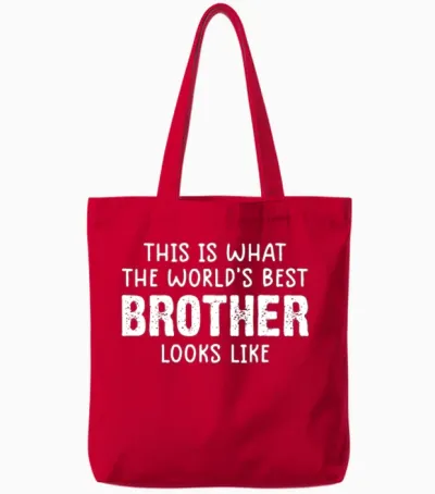 Funny Brother Shirts from Sister Brother Tote Bags - Red
