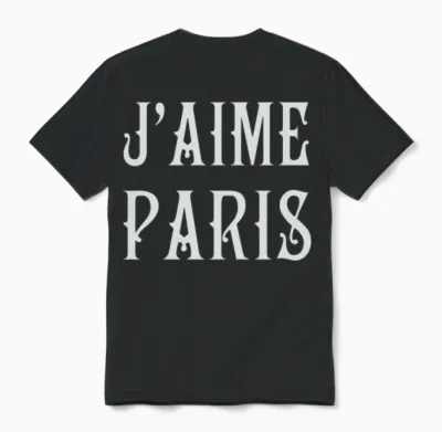 J'aime Paris: Elegant Love Unisex T-Shirt - Black