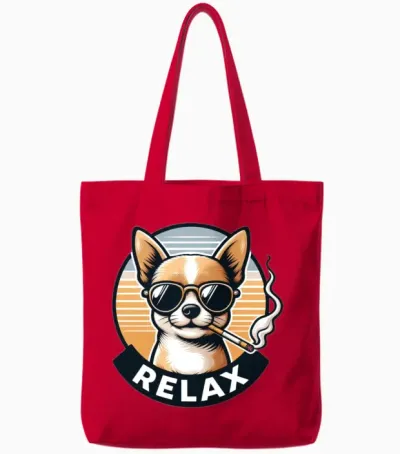 Relax Dog Tote Bags - Red