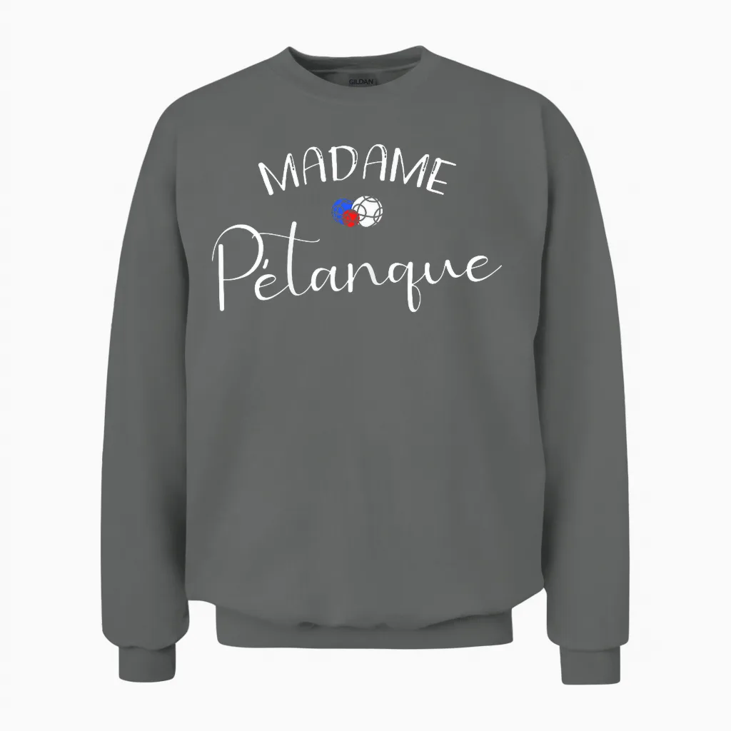 Madame Pétanque 3 Balls French Colour T-Shirt, Black Unisex Sweatshirt in Graphite Heather