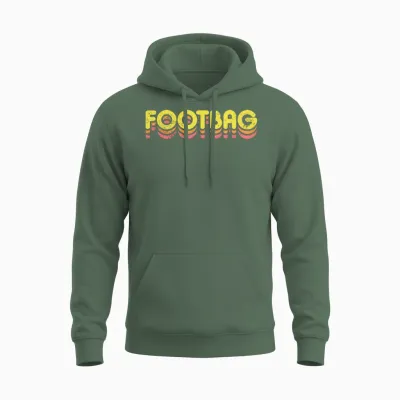 Retro Footbag Unisex Hoodie - Military Green