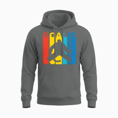 Retro Hockey Goalie Unisex Hoodie - Graphite Heather