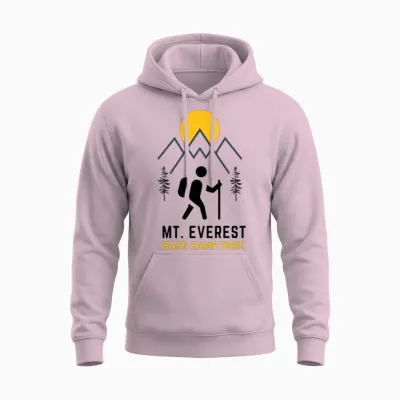Everest Base Camp Trek Unisex Hoodie - Light Pink
