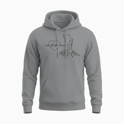 Hiking Heartbeat Unisex Hoodie - Sport Grey