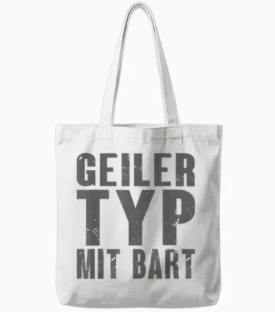Geiler Typ Mit Bart Tote Bags - White