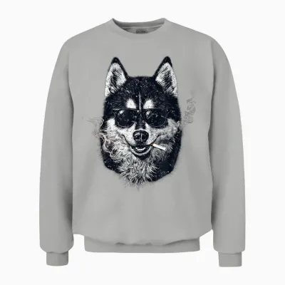 Lustiger Hund Mit Aufschrift "best Husky Dad Ever" Für Männer Und Jungen Unisex Sweatshirt - Ash