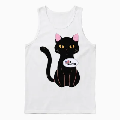 I Vomited Funny Cat American Election Voting Unisex Tank Top - White
