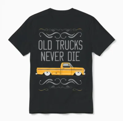 Old Trucks Chrome Yellow Unisex T-Shirt - Black