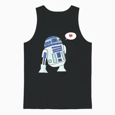 Amazon Essentials Star Wars Valentine's Day Love from R2-D2 Unisex Tank Top - Black