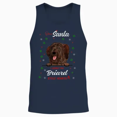 Briard Dog Christmas Dog Breed Unisex Tank Top - Navy