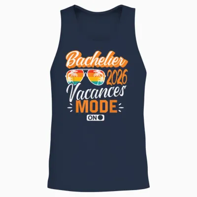 Baccalauréat 2026 Cadeau Réussite Bac Vacances Sunset Soleil Unisex Tank Top - Navy