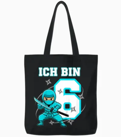 Ich Bin 6 Ninja Geburtstag 6 Jahre Junge Karate Tote Bags - Black