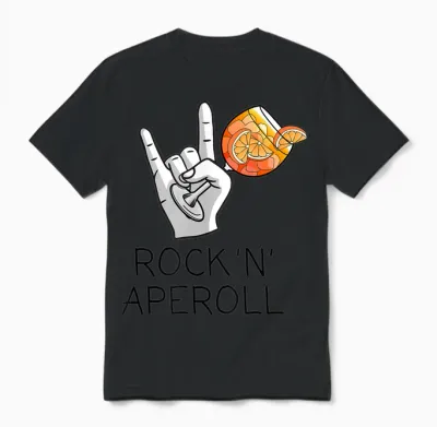 Rock 'n' Aperoll I Aperoller Aperollin Splash Club Jga Fun T-Shirt, White Unisex T-Shirt - Black