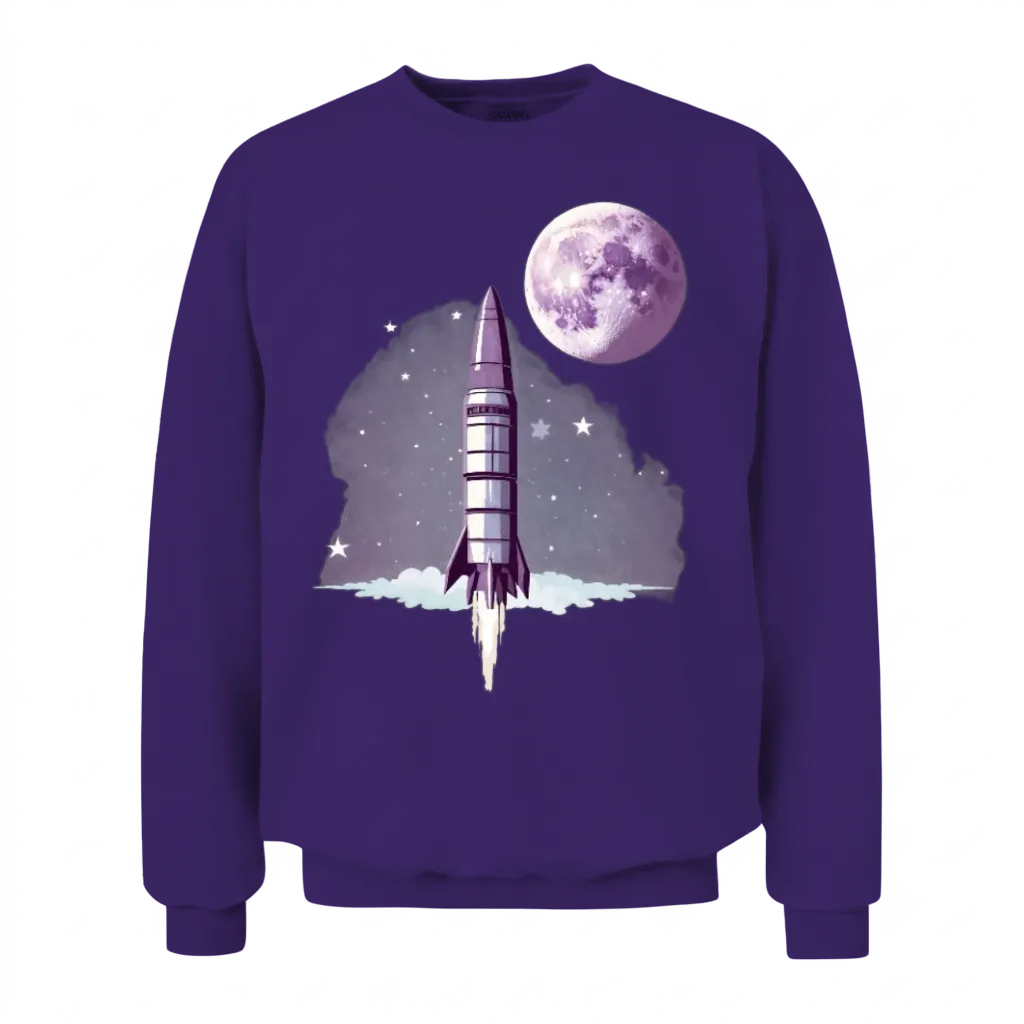 Vintage Retro Space V2 Unisex Sweatshirt - Purple