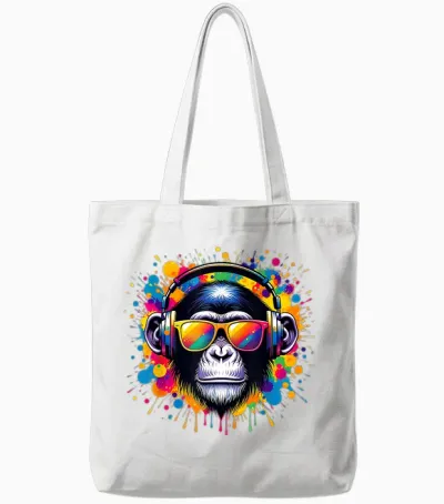 Dj Affen Monkey Mit Kopfhörer Und Sonnenbrille Herren Jungen Tote Bags - White