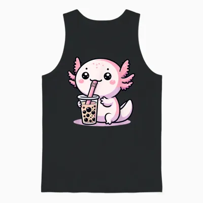 Axolotl Bubble Tea Boba Tea & Cute Anime Kawaii, Mädchen Frauen Unisex Tank Top - Black