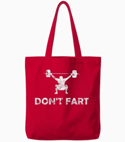 Don't Fart Funny Gym Tote Bags - Red