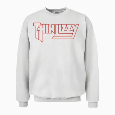 Thin Lizzy Life Red Logo Unisex Sweatshirt - White