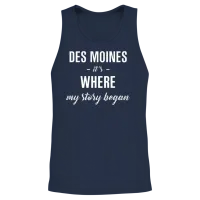 Des Moines It S Where My Story Began Cool Gift Unisex Tank Top - Navy – 2