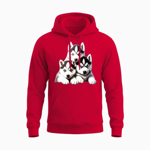 Dog Puppy Unisex Hoodie - Red