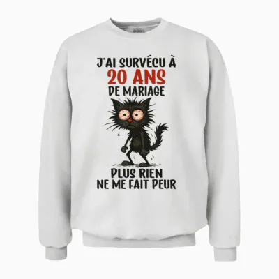 20 Ans Mariage - Anniversaire De Mariage 20 Ans Unisex Sweatshirt - White