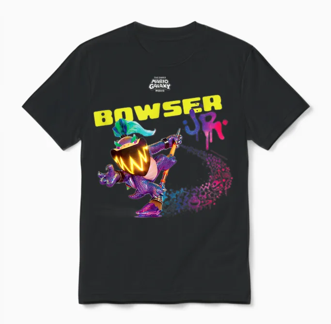 The Super Mario Galaxy Movie Wonder Bowser Jr. Unisex T-Shirt in Black