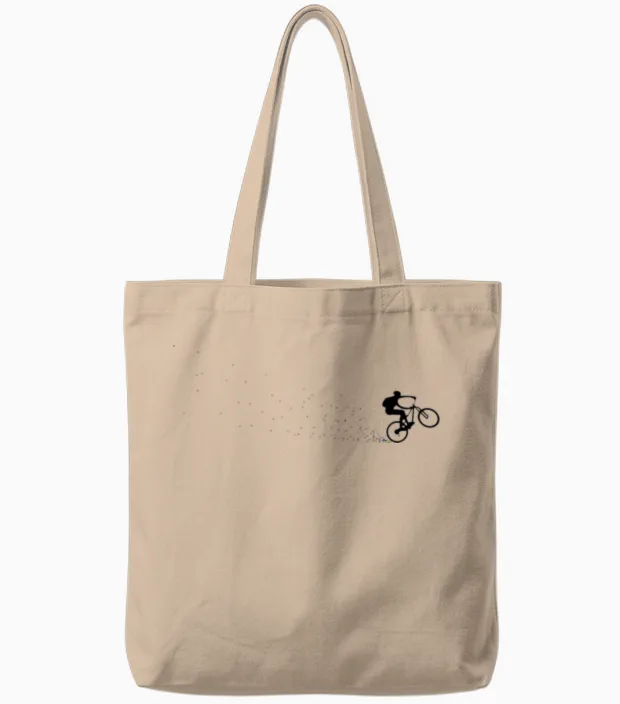 Mountain Bike Biking Cycling Tote Bags in Natural