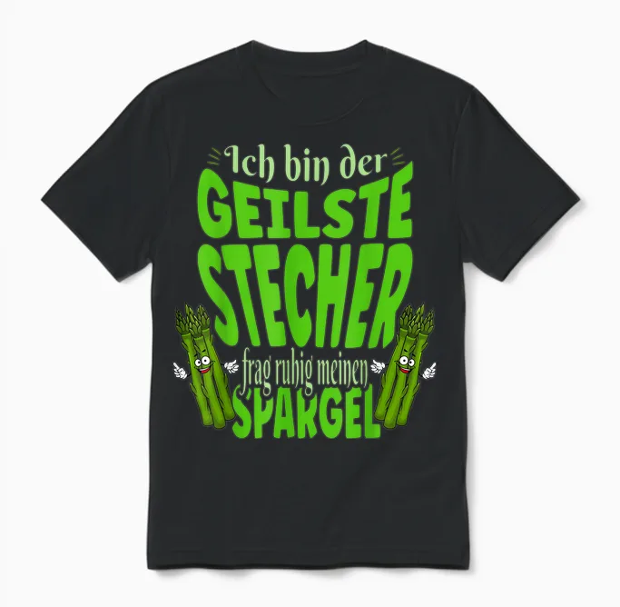 Spargel Feld Erntehilfe Spargelschneider Verkäufer Unisex T-Shirt in Black