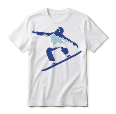 Snowboarding, Snowboarder and Mountains Unisex T-Shirt - White