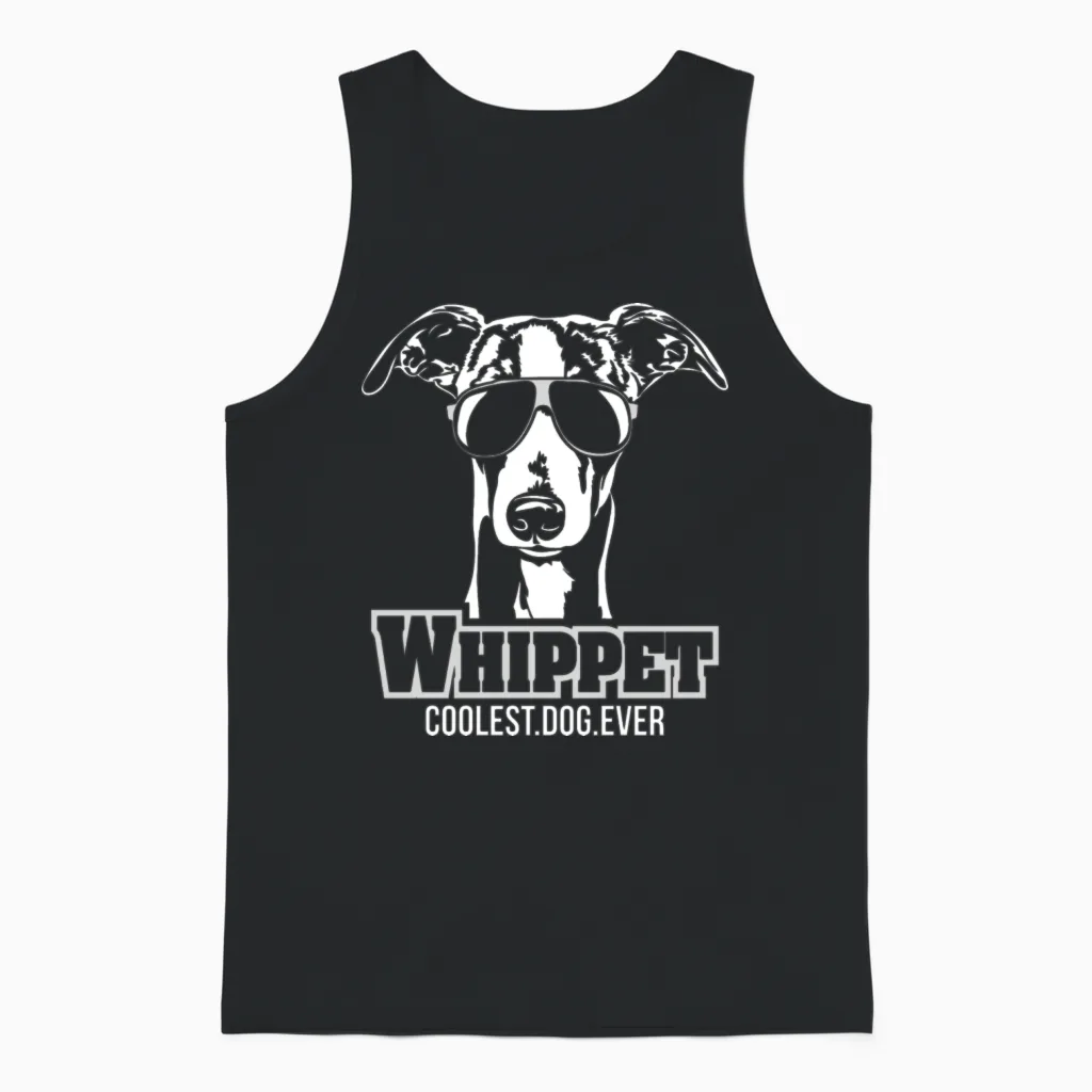 Whippet Dog Coolest Dog Ever Dog Mom Unisex Tank Top in Black