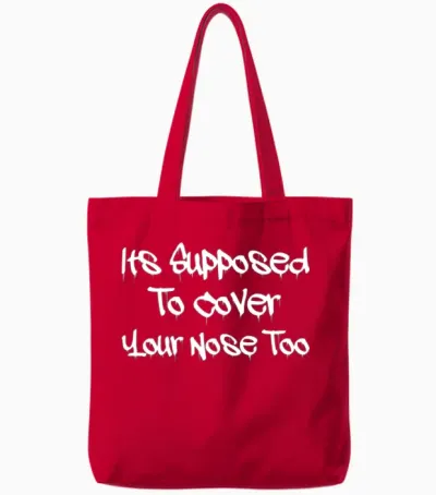 Funny Mask Egirl Tote Bags - Red