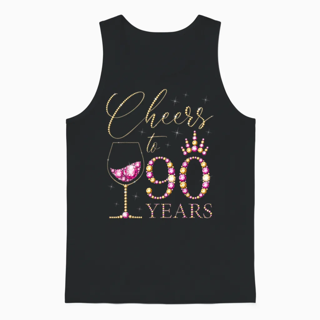 Ein Hoch Auf 90 Jahre Alte Frauen Zum 90. Geburtstag, Frauen, Königinnen, Geburtstag Unisex Tank Top in Black