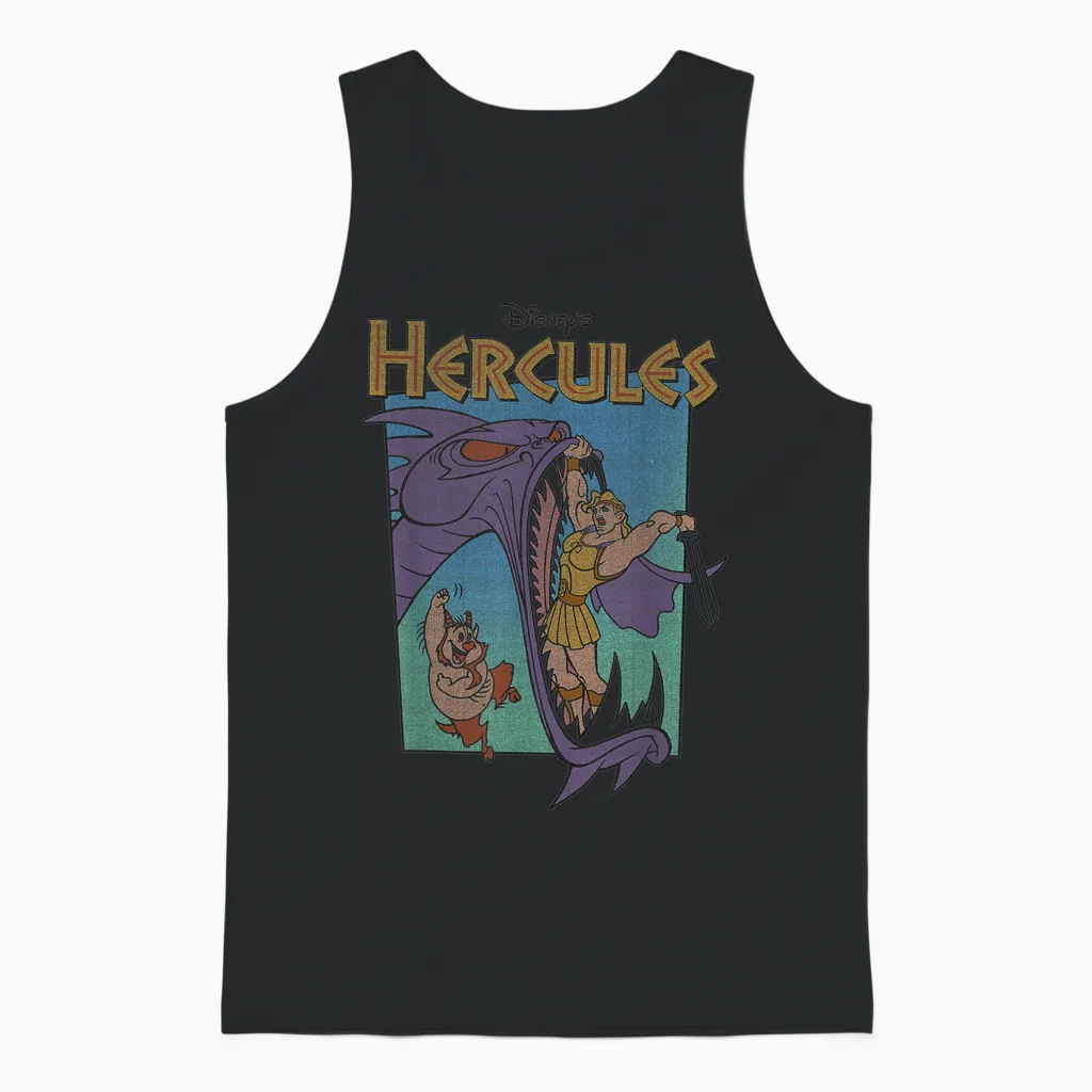 Disney Hercules Hydra Battle Retro Classic Movie Unisex Tank Top in Black