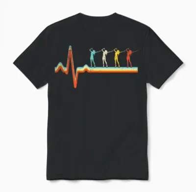 Singing Retro Heartbeat Unisex T-Shirt - Black