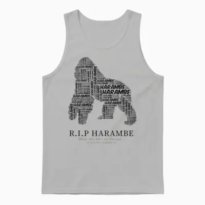 R.i.p Harambe Unisex Tank Top - Ash