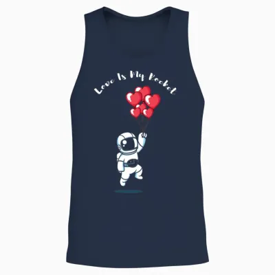 Astronaut Valentine Quote Hearts Day Valentines Unisex Tank Top - Navy