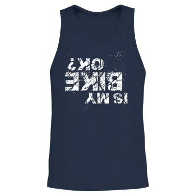 Is My Bike Ok - White Unisex Tank Top - Navy