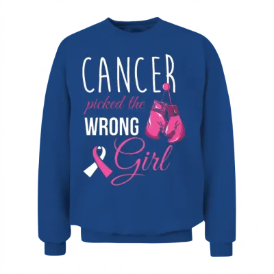 Breast Cancer Fighter Cancer Picked the Wrong Girl Unisex Sweatshirt - Royal