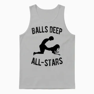 Balls Deep All-Stars Adult Swinger Humor Fun Gift Unisex Tank Top - Ash