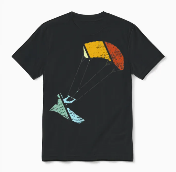 Kite Retro Unisex T-Shirt in Black